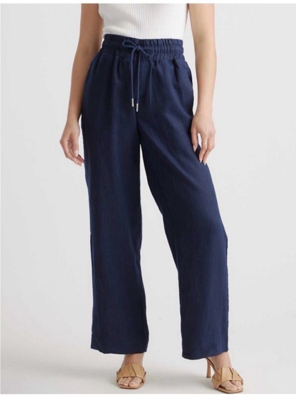 Quince 100% European Linen Wide Leg Pants Large
